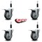 Service Caster 4'' Thermoplastic Rubber Swivel 7/8'' Expanding Stem Caster Set Total Lock Brake, 4PK SCC-EXTTL20S414-TPRB-78-4 - alternate 3